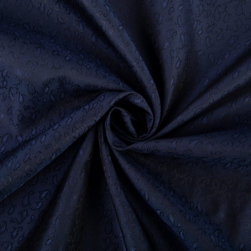 Ткань подкладочная "Gamma"   Taffeta с рисунком   JTR   52\% полиэстер, 48\% вискоза   145 см ± 2 см №137 т. синий (огурцы)