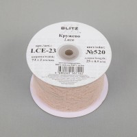 Кружево "BLITZ"   цв.   73 мм  LCE-23   на бобине   25 м ± 0.5   Китай 520 бежево-розовый