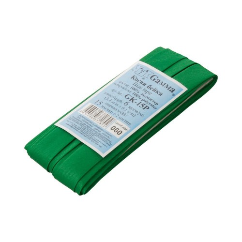 Косая бейка   ФАСОВКА   "Gamma"   GK-15P   14 -  15 мм  5 х  5.4 м №060 зеленый