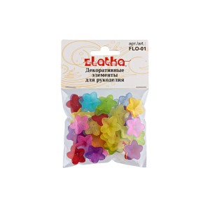 "Zlatka"   Декоративные элементы   FLO-01   цветок   10 х  25 г №01 цветы ассорти