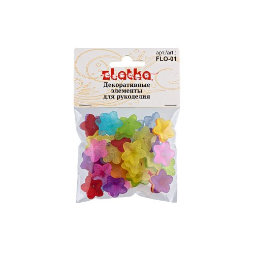 "Zlatka"   Декоративные элементы   FLO-01   цветок   10 х  25 г №01 цветы ассорти