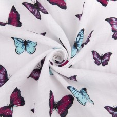 Ткань "PEPPY"   Ткань муслиновая   ФАСОВКА   EMBRACE   100\% хлопок   100 х  125 см  Shannon Fabrics empapillions magenta