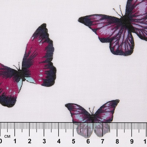 Ткань "PEPPY"   Ткань муслиновая   ФАСОВКА   EMBRACE   100\% хлопок   100 х  125 см  Shannon Fabrics empapillions magenta