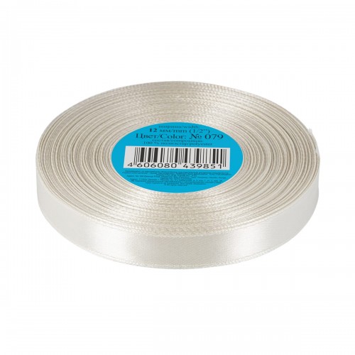 Лента атласная 12 мм ( 1/2 ")  "Gamma"   33 м ± 2 м №079 бл.серый