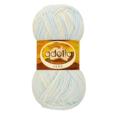 Пряжа ADELIA "JANE"   100\% акрил   10 шт. х  50 г  227 м ± 10 м №01 белый-бл.голубой