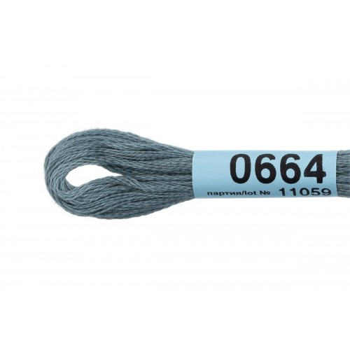 Нитки для вышивания "Gamma"    мулине  ( 0207-0819 )  100\% хлопок   24 x  8 м №0664 серый
