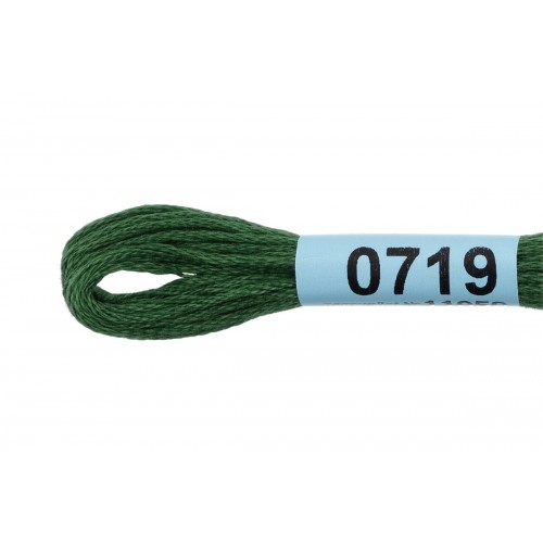 Нитки для вышивания "Gamma"    мулине  ( 0207-0819 )  100\% хлопок   24 x  8 м №0719 т.зеленый