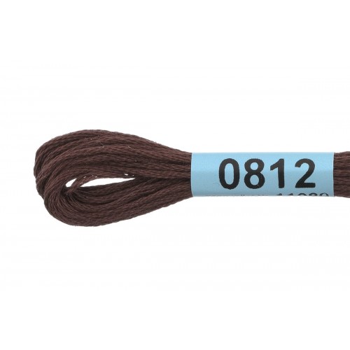 Нитки для вышивания "Gamma"    мулине  ( 0207-0819 )  100\% хлопок   24 x  8 м №0812 т.коричнев.