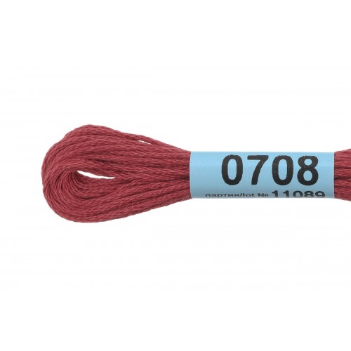 Нитки для вышивания "Gamma"    мулине  ( 0207-0819 )  100\% хлопок   24 x  8 м №0708 св-бордовый