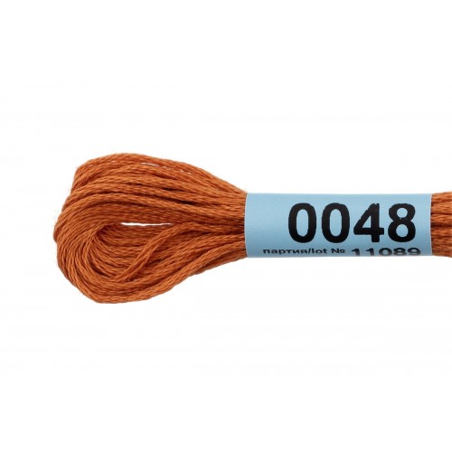 Нитки для вышивания "Gamma"    мулине  ( 0001-0206 )  100\% хлопок   24 x  8 м №0048 св.коричневый