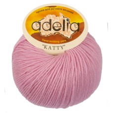 Пряжа ADELIA "KATTY"   100\% шерсть   10 шт. х  50 г  150 м ± 10 м №05 бл.розовый