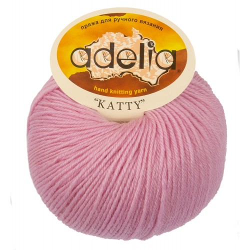 Пряжа ADELIA "KATTY"   100\% шерсть   10 шт. х  50 г  150 м ± 10 м №05 бл.розовый
