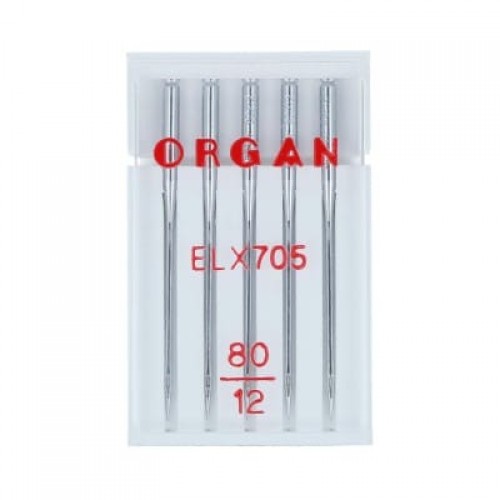 Иглы для быт. шв. машин "ORGAN"   EL x 705   5 шт  в пенале 5486080 № 80