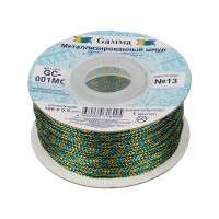 Шнур "Gamma"   1 мм  GC-001MC   цв. метал.   100 м ± 0.5 м №13 голубой желтый