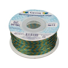 Шнур "Gamma"   1 мм  GC-001MC   цв. метал.   100 м ± 0.5 м №13 голубой желтый
