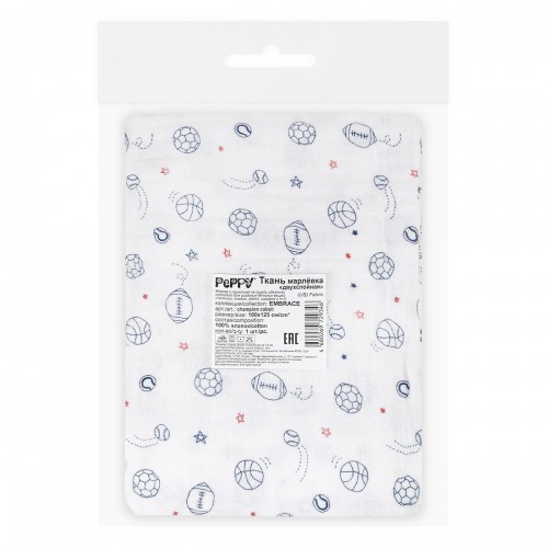 Ткань "PEPPY"   Ткань муслиновая   ФАСОВКА   EMBRACE   100\% хлопок   100 х  125 см  Shannon Fabrics champion cobalt