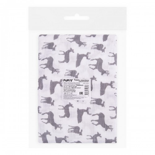 Ткань "PEPPY"   Ткань муслиновая   ФАСОВКА   EMBRACE   100\% хлопок   100 х  125 см  Shannon Fabrics deer to me steel