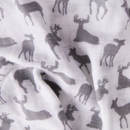 Ткань "PEPPY"   Ткань муслиновая   ФАСОВКА   EMBRACE   100\% хлопок   100 х  125 см  Shannon Fabrics deer to me steel