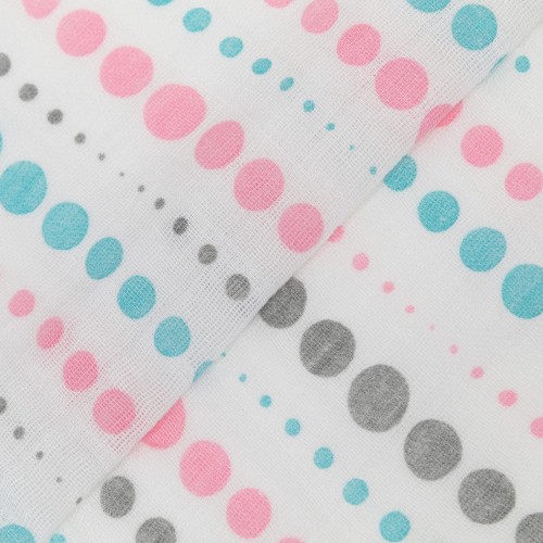 Ткань "PEPPY"   Ткань муслиновая   ФАСОВКА   EMBRACE   100\% хлопок   100 х  125 см  Shannon Fabrics dotstripe paris/silver/topaz