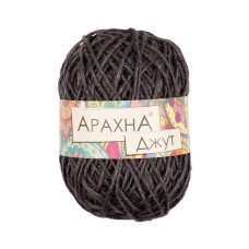 Пряжа ARACHNA "Jute"   100\% джут   5 шт. х  100 г ± 10 г  90 м ± 5 м № 016 т.серый