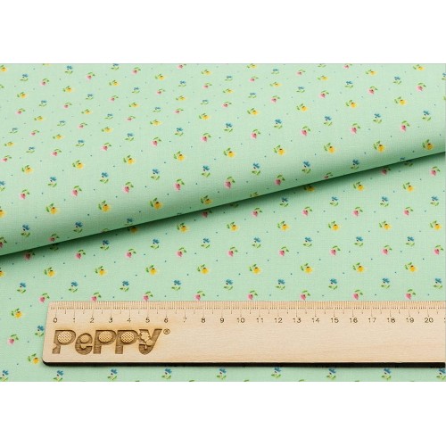 Ткань для пэчворка PEPPY   НЕЖНАЯ ИСТОРИЯ   ФАСОВКА   50 x 55 см  146 г/кв.м ± 5   100\% хлопок НИ-22 зеленый