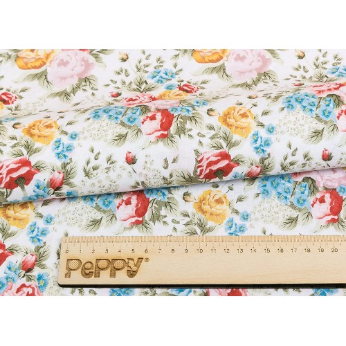 Ткань для пэчворка PEPPY   ВЕРСАЛЬСКИЕ САДЫ   ФАСОВКА   50 x 55 см  146 г/кв.м ± 5   100\% хлопок ВС-09 белый