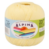 Пряжа ALPINA "LILY"   100\% мерсеризованный хлопок   10 шт. х  50 г  175 м ± 5 м №176 бл.желтый