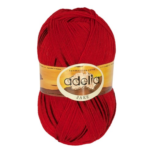 Пряжа ADELIA "JAKE"   75\% шерсть, 25\% нейлон   5 шт. х  100 г  400 м ± 15 м №12 красный/черный