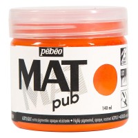 Краска акриловая "PEBEO"   экстра матовая Mat Pub №2   140 мл 256004 ярко-оранжевый