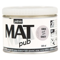 Краска акриловая "PEBEO"   экстра матовая Mat Pub №1   500 мл 257023 серый теплый