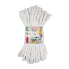 Пряжа ARACHNA "Craft Maxi"   75\% хлопок, 25\% фибра   3 шт. х  268 г  15.24 м  СК/Распродажа №02 белый