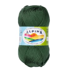 Пряжа ALPINA "SATI" 2   100\% мерсеризованный хлопок   10 шт. х  50 г  170 м ± 10 м №076 т.зеленый