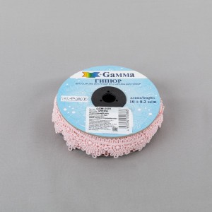 Гипюр "Gamma"   25 мм  GGM-2501   в рулоне   10 м ± 0.2   Турция св.розовый