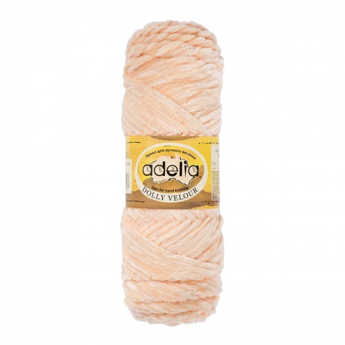 Пряжа ADELIA "DOLLY  VELOUR"   100\% микрополиэстер   5 шт. х  100 г  93 м ± 6 м №03 св.бежевый