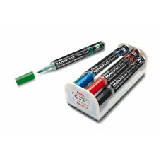 "Pentel"   Набор маркеров для досок Maxiflo Flex-Feel 4 цвета с магнитной губкой   1 - 5 мм   кисть MWL5SBF-4N черный,красный,синий,зелёный