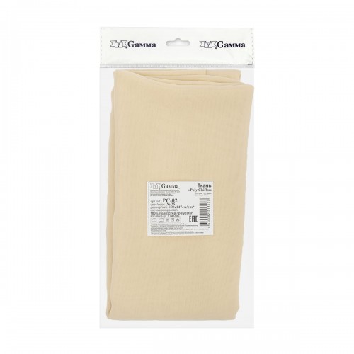 Ткань PC-02   Poly Chiffon   ФАСОВКА   84 г/кв.м ± 5 г/кв.м  150 х  147 см ± 5 см  100\% полиэстер №25 серо-бежевый