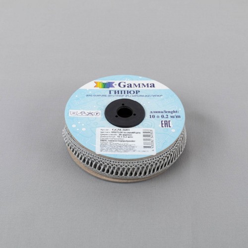 Гипюр "Gamma"   26 мм  GGM-2603   в рулоне   10 м ± 0.2 GP017LGR св.серый