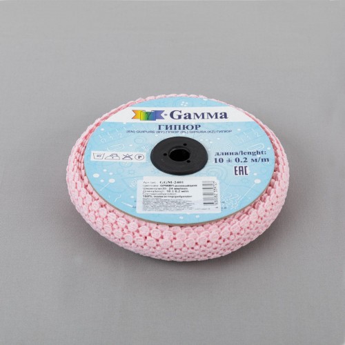 Гипюр "Gamma"   24 мм  GGM-2401   в рулоне   10 м ± 0.2 GP008PI розовый