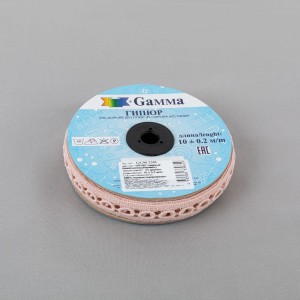 Гипюр "Gamma"   23 мм  GGM-2301   в рулоне   10 м ± 0.2 GP015BP пудровый(бежево-розовый)