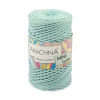 Пряжа ARACHNA "Macrame Mini Lurex"   75\% хлопок, 15\% полиэстер, 10\% люрекс   4 шт. х  250 г ± 10 г  200 м ± 20 м №19 мятный-серебро