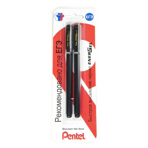 "Pentel"   Ручка гелевая Energel, 2 шт в блистере  d 0.7 мм XBL417-AA цвет чернил: черный