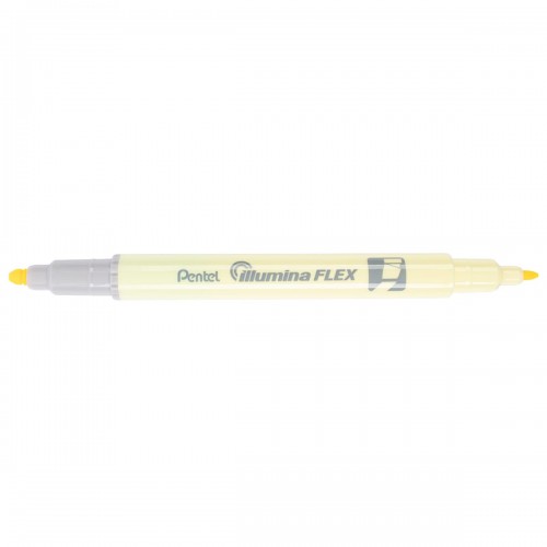 "Pentel"   Текстовыделитель двусторонний "Illumina flex"   1,0 - 3,5 мм   перо скошенное   10 шт. SLW11P-GE желтый