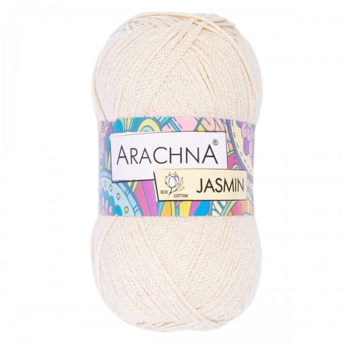 Пряжа ARACHNA "JASMIN"   80\% хлопок, 20\% полиэстер   5 шт. х  100 г ± 10 г  250 м ± 7 м №24 натуральный