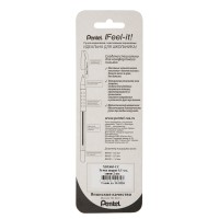 "Pentel"   Набор ручка шариковая Feel it!, металлич. наконечник, 3-х гран. зона захвата, в блистере  d 0.5 мм  2 шт. XBX485-CC цвет чернил: синий