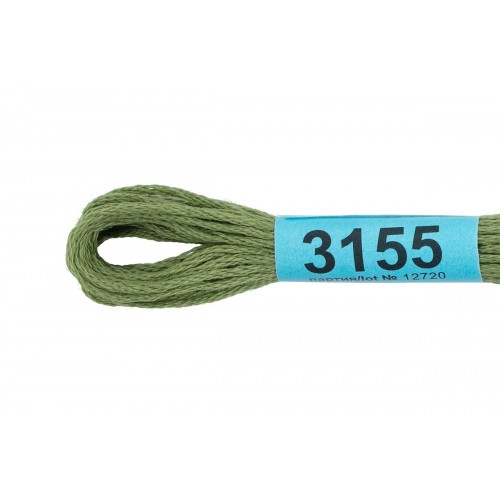 Нитки для вышивания "Gamma"    мулине  ( 3071-3172 )  100\% хлопок   24 x  8 м №3155 бл.хаки
