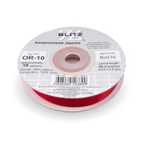 Лента капроновая 10 мм ( 3/8 ")  "BLITZ"   OR-10   22.8 м ± 0.5 м №036 красный