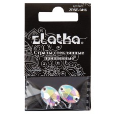 Страз "Zlatka"   ZRSE-0416   AB-Crystal   16 х  11 мм  стекло   5 x  2 шт  в пакете с картонным еврослотом №02 перламутровый (AB-crystal)