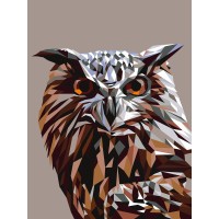 "ФРЕЯ"   PKZ/PM-036   Набор для раскрашивания по номерам (на картоне)   40 х  30 см "Геометрическая сова"