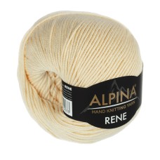 Пряжа ALPINA "RENE"   100\% мерсеризованный хлопок   10 шт. х  50 г  105 м ± 5 м №173 кремовый