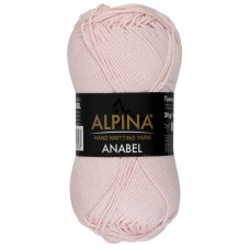 Пряжа ALPINA "ANABEL" 2   100\% мерсеризованный хлопок   10 шт. х  50 г  120 м ± 6 м №003 св.розовый